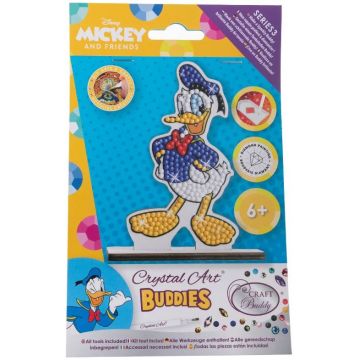 Kit de broderie cu diamante Craft Buddy - Crystal Art Buddies: Donald Duck, 7 piese