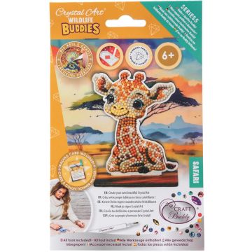 Kit de broderie cu diamante Craft Buddy - Crystal Art Buddies: Girafă, 7 piese