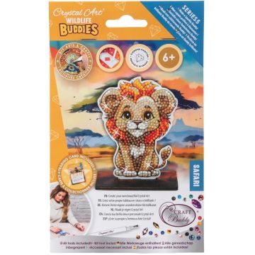 Kit de broderie cu diamante Craft Buddy - Crystal Art Buddies: Leu, 7 piese