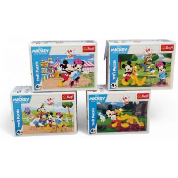 Mini-puzzle  Trefl din 54 piese- Aventurile nebunești ale lui Mickey Mouse, sortiment