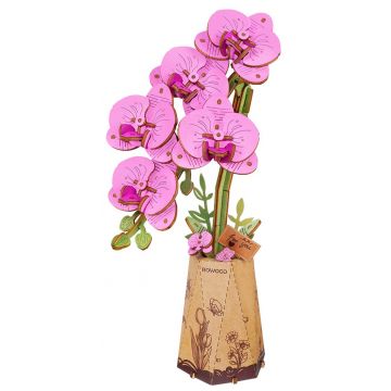 Puzzle 3D din lemn Robo Time din 132 piese - Orhideea Cyclamen