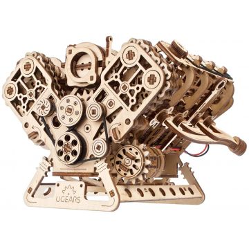 Puzzle 3D din lemn Ugears din 776 piese - Motor V8