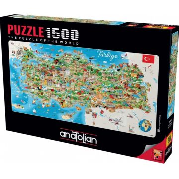 Puzzle Anatolian din 1500 piese - Harta Turciei