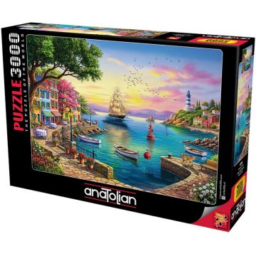 Puzzle Anatolian din 3000 piese - Farul în albastru