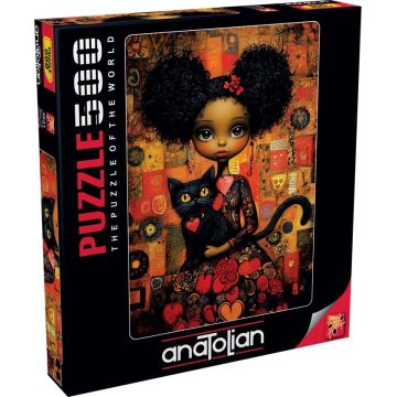 Puzzle Anatolian din 500 piese - pisică neagră