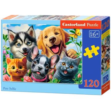 Puzzle Castorland din 120 piese - Selfie-uri cu animale de companie