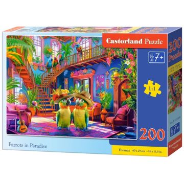 Puzzle Castorland din 200 piese - Papagalii în Paradis