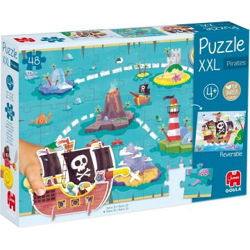 Puzzle cu două fețe Goula din 48 XXL piese - Pirați