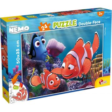 Puzzle cu două fețe Lisciani de colorat din 24 piese - Nemo
