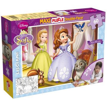 Puzzle cu două fețe Lisciani pentru colorat 60 piese - Sofia