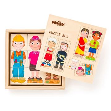 Puzzle din lemn pentru copii Woody din 12 х 3 piese - Oameni și profesii