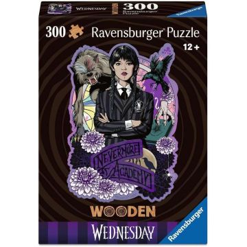 Puzzle din lemn Ravensburger din 300 piese - Wednesday Addams