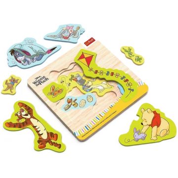 Puzzle din lemn Trefl - Winnie The Pooh, 12 piese, multistrat