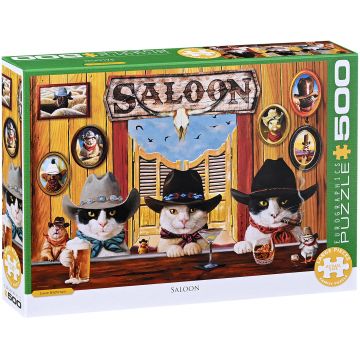 Puzzle Eurographics din 500 piese - Bar de cowboy în Vestul Sălbatic