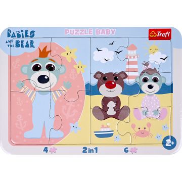 Puzzle în ramă Trefl 2 în 1 - Bebeluși drăguți