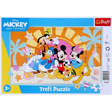 Puzzle în ramă Trefl din 15 piese - Mickey Mouse și prietenii