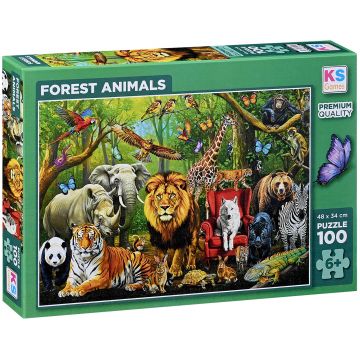 Puzzle KS Games din 100 piese - Animale de pădure