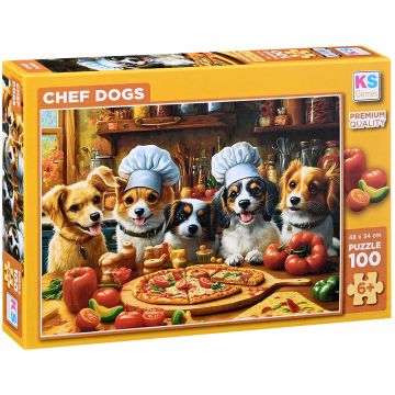 Puzzle KS Games din 100 piese - Câini bucătari