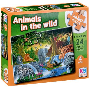 Puzzle KS Games din 24 XXL piese- Animale sălbatice