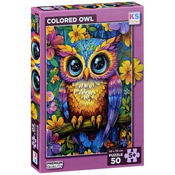 Puzzle KS Games din 50 piese - Bufniță colorată