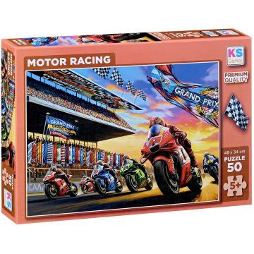 Puzzle KS Games din 50 piese -  Curse de motociclete