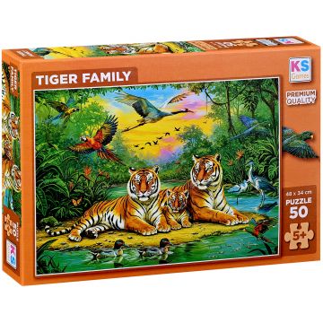 Puzzle KS Games din 50 piese - Familia tigrilor