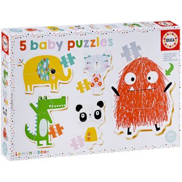 Puzzle pentru bebeluși Educa 5 în 1 - Panglică cu lămâie