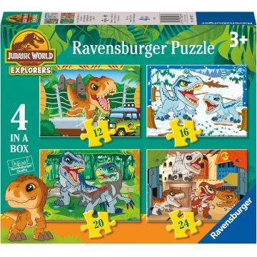 Puzzle pentru copii Ravensburger 4 în 1 - Lumea Jurassică
