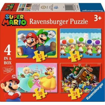 Puzzle pentru copii Ravensburger 4 în 1 - Super Mario