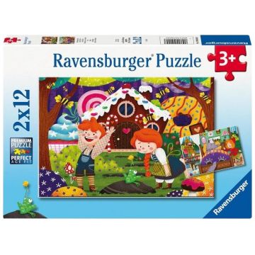 Puzzle pentru copii Ravensburger din 2 x 12 piese - Povești de Crăciun