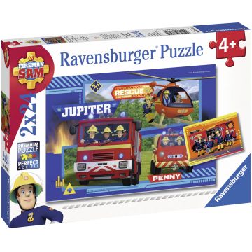 Puzzle pentru copii  Ravensburger din 2 x 24 bucăți  - Pompierul Sam