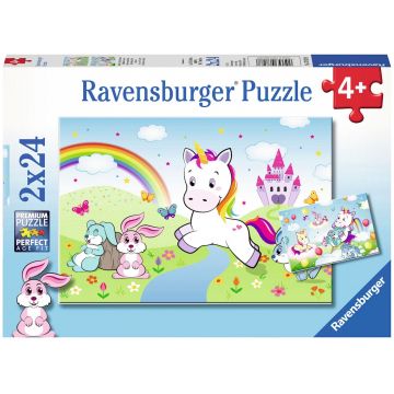 Puzzle pentru copii  Ravensburger din 2 x 24 bucăți  - Unicorn minunat