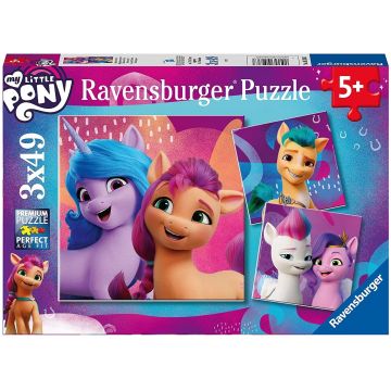 Puzzle pentru copii Ravensburger din 3 x 49 piese - Micul meu ponei (Filmul)