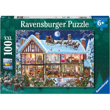 Puzzle  Ravensburger din 100 XXL piese - Crăciunul acasă
