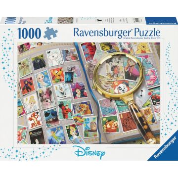 Puzzle Ravensburger din 1000 de bucăți  - Colecția de timbre poștale Disney