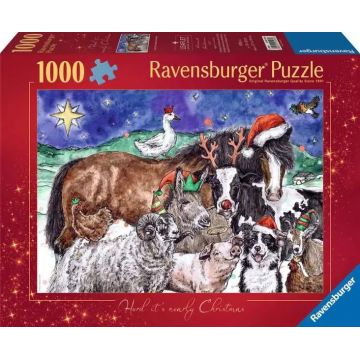 Puzzle Ravensburger din 1000 de bucăți  - Ferma de Crăciun