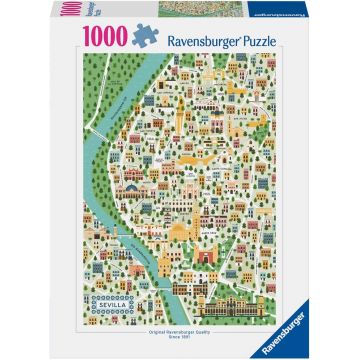 Puzzle Ravensburger din 1000 de bucăți  -Harta orașului Sevilla