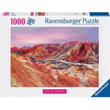 Puzzle Ravensburger din 1000 de bucăți  - Munții Curcubeu, China