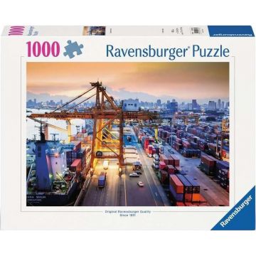 Puzzle Ravensburger din 1000 de bucăți  - Portul Hamburg