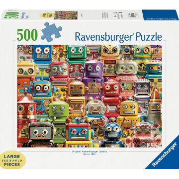 Puzzle Ravensburger din 500 XXL piese - Roboți retro
