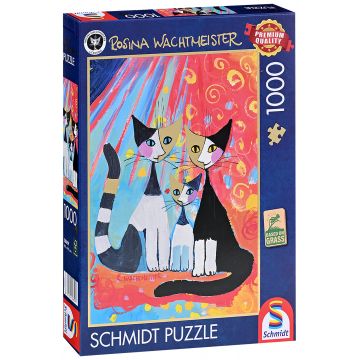 Puzzle Schmidt din 1000 piese - Familie fericită de pisici