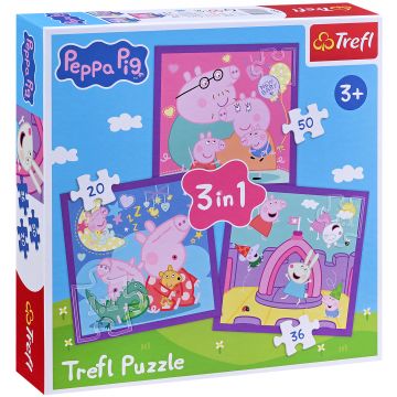 Puzzle Trefl 3 în 1 - Obiceiurile Peppei Pig