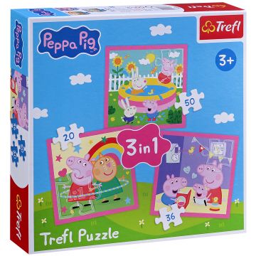 Puzzle Trefl 3 în 1 - Prietenii lui Peppa Pig