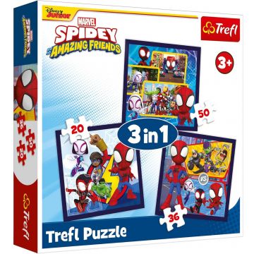 Puzzle Trefl 3 in  1 - Spidey și prietenii lui minunați
