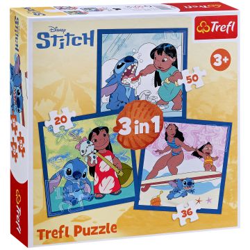 Puzzle Trefl 3 în 1 - Timp cu Stitch