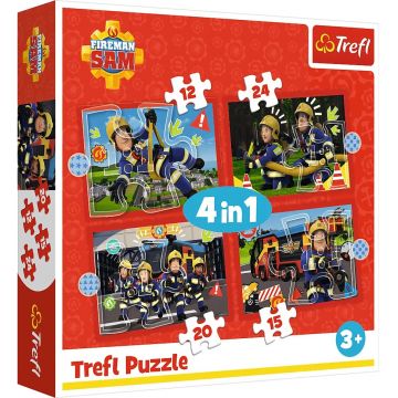 Puzzle Trefl 4 in 1 - Aventurile lui Pompierul Sam