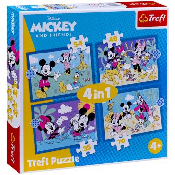 Puzzle Trefl 4 în 1 - Incidente amuzante cu Mickey Mouse