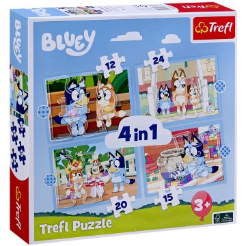 Puzzle Trefl 4 în 1 - Lumea lui Bluey
