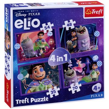 Puzzle Trefl 4 în 1 - Misiunile extraterestre ale lui Elio