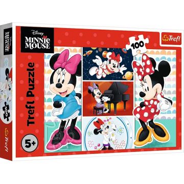 Puzzle Trefl din 100 piese - Amuzanta Minnie Mouse